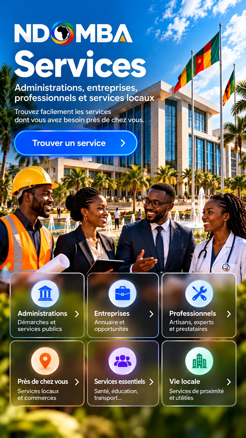 NDOMBA Services — administrations, entreprises, professionnels et services locaux